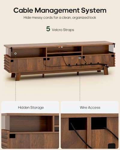 70.9” TV Stand for Living Room with Cable Management, Hidden Power Station - Image 6