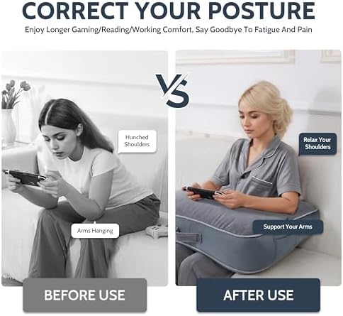Reading Pillow for Gaming,Lap Desk Pillow for with Arm - Image 5