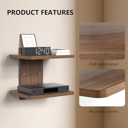 WALI 2 Tier Floating TV Wall Shelf for Projector, DVD Player - Image 3