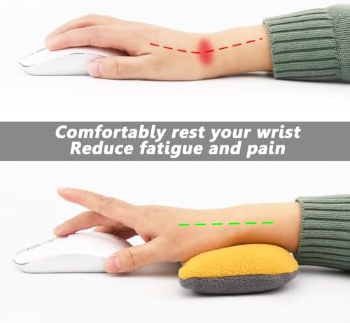 Large Mouse Wrist Rest Bean Bag, Ergonomic Mouse Support Pad Filled Ergo Beads for Computer, Laptop, PC Gaming (Yellow) - Image 4
