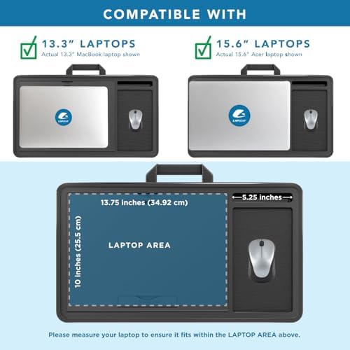 LAPGEAR Ergonomic Pro Lap Desk – Black, Fits 15.6" Laptops - Image 3