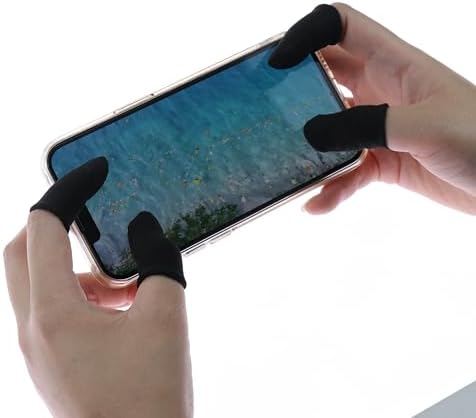 VI-FA 8 Pack Black Gaming Finger Sleeves, Breathable Anti-Slip Thumb Covers, High Sensitivity Touchscreen for Mobile Gamers - Image 3