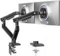 HUANUO FlowLift Pro Dual Monitor Mount for 13–27" Screens, MechaSpring Monitor Stand, Adjustable Monitor Arms for 2 Monitors with Tilt/Swivel/Rotation, Tool-Free VESA Mount, Max Load 15.4 lbs by HUANUO