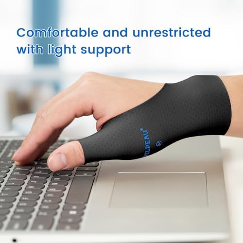 Velpeau 2pcs Thumb and Wrist Compression Sleeve for Tendonitis, Black, S - Image 5