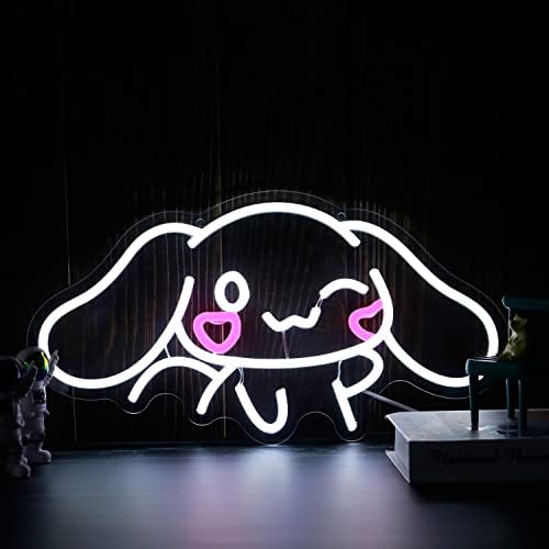 Cinnamoroll Neon Sign USB Powered for Room Decor, Japanese Cartoon Character Dog Dimmable Neon Light Sign for Kids Bedroom Wall Art Birthday Gift 17.5 * 9.5 Inches - Image 2