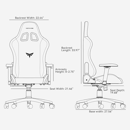 Gaming Chair 4D Adjustable Armrests - 170° Reclining & 320lb Capacity, High Back Ergonomic Computer Chair with Lumbar Support, Headrest & Lumbar Pillow - Image 3