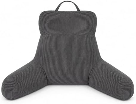 Reading Pillow with Arms for Bed Sitting Up, 18 Inch, Dark Grey by EASTSNOW