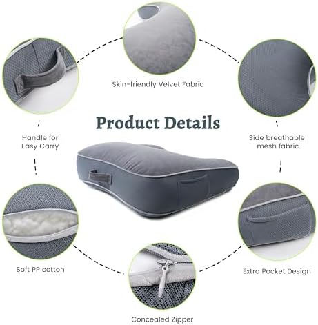 Johnear Reading Pillows for Gaming, Arm Rest Lap Desk Pillow for Gaming, U-Shaped Side Sleeper Body Pillow Orthopedic Contour Support Pillows for Neck,Back,Shoulder Pain Relief - Image 5
