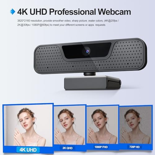 ToLuLu 4K Auto Focus Webcam for PC, 4 AI Noise-Canceling Mics UHD Web cam - Image 2