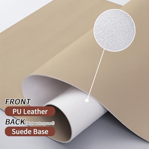 Bloss Beige Desk Mat 23.6" x 13.8", Desk Matt for Desktop, Large Leather Mouse Pad Waterproof, Computer Mat for Office Work/Home/Decor/Protector - Image 4