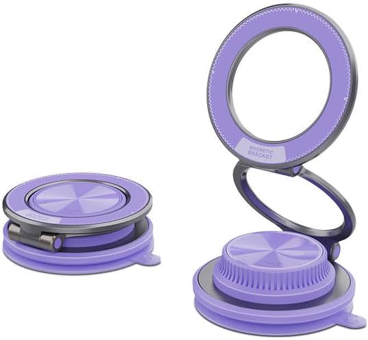 Hands-Free Magnetic Phone Mount for Car & Home, Ultra-Stable Suction Cup Holder for Dashboard & Desk, Mini Design, Secure for iPhone 15/14/13, Samsung Galaxy, Most Smartphones (Purple) by Buynow%EF%BC%81