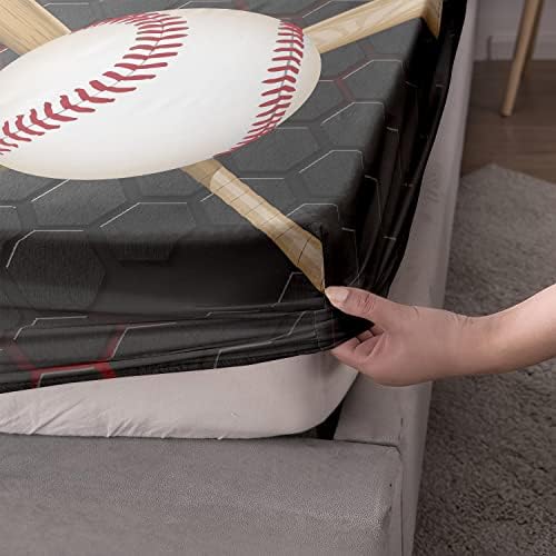 HOSIMA Honeycomb Baseball Twin Fitted Sheet,1 Fitted Sheet+2 Pillowcases. - Image 6