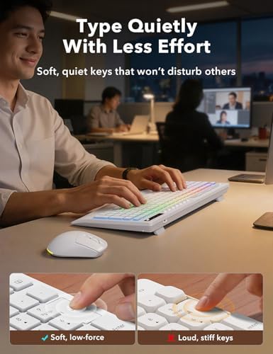 Trueque Wireless Keyboard and Mouse Combo, 4000mAh Battery, Wrist Rest - Image 5