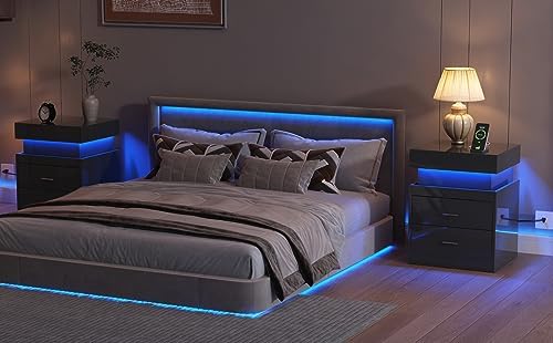 ChooChoo LED Nightstand with Charging Station and Sliding Storage - Image 6