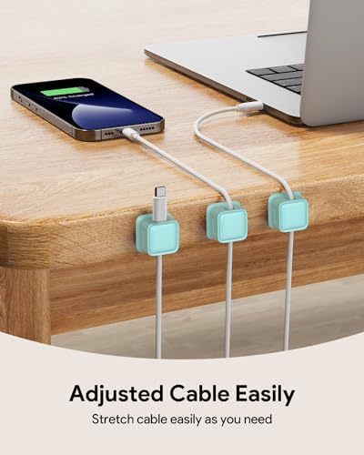8 Pack Cord Organizer, Magnetic Cable Clips, Under Desk Management, Blue - Image 2