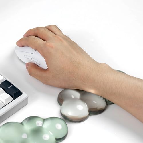 Gel Keyboard and Mouse Wrist Rest, Cloud Wrist Pad for Computer Keyboard | White Green Wrist support for Keyboard 60%/68%/75%,Cloud Wrist Rest,Keyboard Cushion, Comfort & Support for Typing and Gaming - Image 6