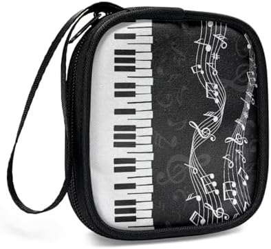 Piano Key Musical Notes Earphone Earbuds Case Portable Earbuds Carrying Case Phone Accessories Organizer with Handle for Earphone - Image 3