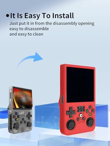 Case for R36MAX Retro Handheld Game Console, Sillence Material,Shock-Absorbing and Anti Drop Protection Soft Shell,RED. - Image 4
