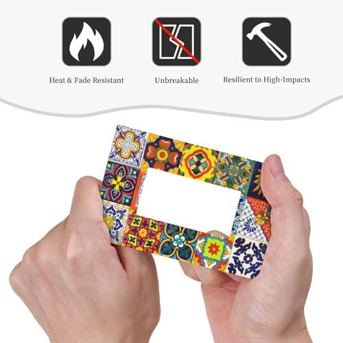 Decorative Outlet Covers Vintage Traditional Colorful Mexican Talavera Tiles Style 1 Gang Rocker Light Switch Covers Single Gfci Wall Plate Electrical Receptacle Switchplate Plug Faceplate - Image 6