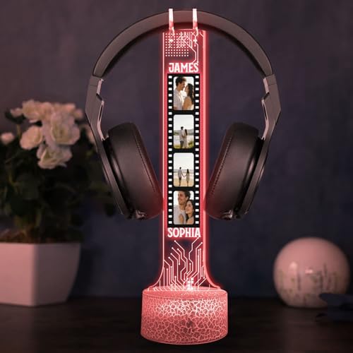 Custom Headphone RGB Light Headset Holder, Personalized Couple Photo Headphone Night Light, Gaming Room Decor, Gift for Boyfriend, Teen Gamer, Valentines Day Gift, Gifts for Couple - Image 7