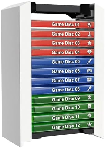 Game Holder for PS3 for PS4 for PS5 Game Tower for Xbox, Up to 12 Discs by Bealuffe