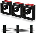 3pc VHB Cable Organizer Holder, for Heavy Cables, PC Cords & Wires with Strong Adhesive, Under Desk Mount Management System - (Black) XL by Brainwavz