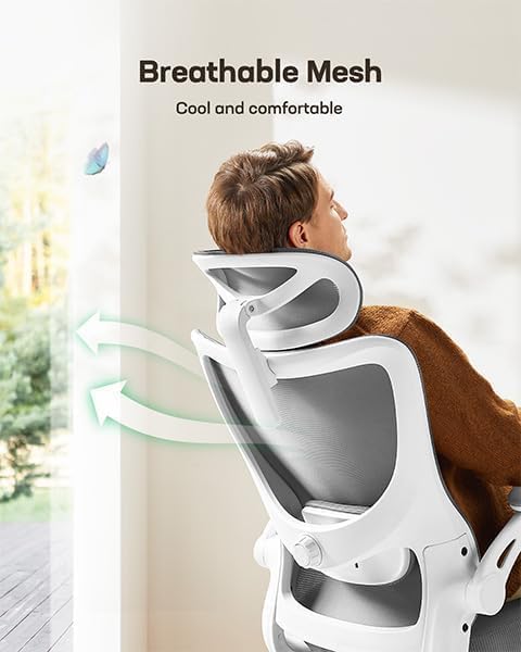 Marsail Ergonomic Office Chair with 3D Armrests, Pack of 2 | Office Desk Chair with High Back Mesh, Adjustable Lumbar Support, Rolling Work Swivel Task Chairs with Wheel, Headrest, home - Image 5