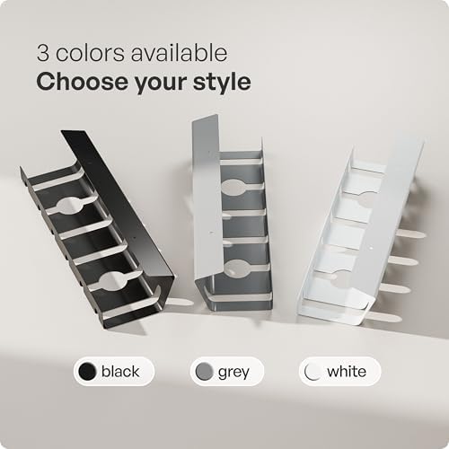 PAMO Cable Management Under Desk, Set of 3 - Grey/Silver - Image 6