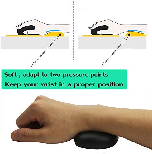 Ergonomic Wrist Rest Pad Memory Foam Mouse Pad Anti-Skid Mousepad Support Wrist Rest Mat Ergonomic Office Healthy for PC Computer Laptop Desktop (2pack) - Image 3