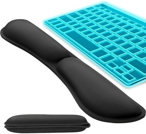 KTRIO Keyboard Wrist Rest, Memory Foam Wrist Rest, Black | Memory Foam Wrist Support, Ergonomic Design, Non-Slip Base, Office and Home Use by KTRIO