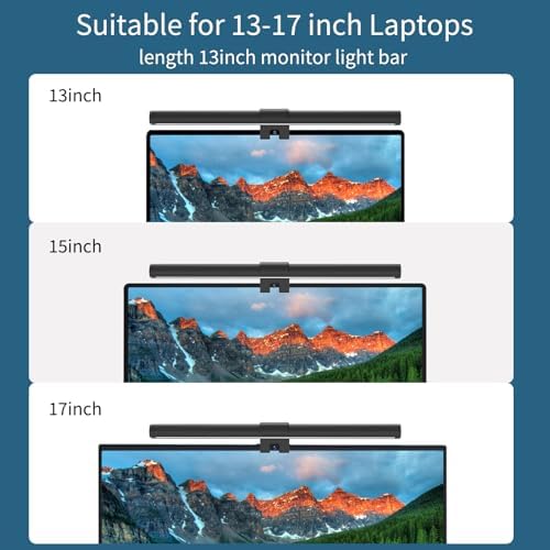 Monitor Light Bar,OOWOLF Screen Light Bar for Laptop,Keyboard light,CRI≥95 Desk Lamp for Eye-Caring,No Glare,Dual Light,Filter Blue-Light,3-Color Mode,Memory Dimming,Computer Lamp for Desk/Office/Home - Image 2