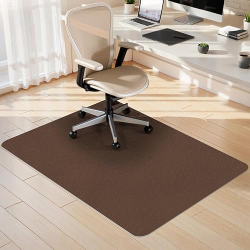 Sycoodeal Office Chair Mat for Hardwood Floor,Slip Resistant Floor Mat for Office Computer Gaming Chair,Heavy Duty Floor Protector for Rolling Chairs,Easy to Clean,Coffee(40"x48") by SYCOODEAL