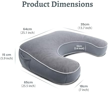 Johnear Reading Pillows for Gaming, Arm Rest Lap Desk Pillow for Gaming, U-Shaped Side Sleeper Body Pillow Orthopedic Contour Support Pillows for Neck,Back,Shoulder Pain Relief - Image 2