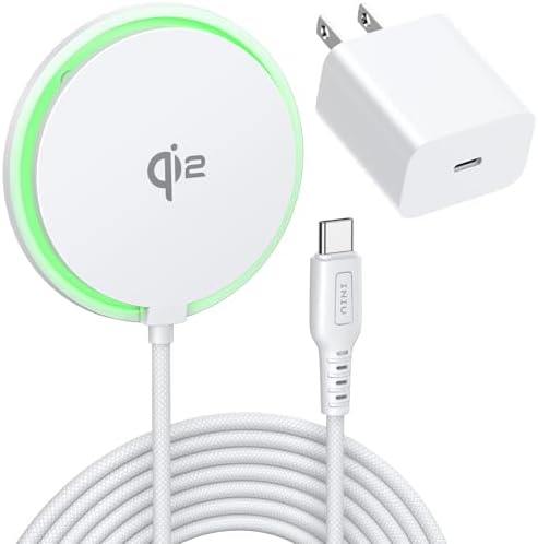 INIU Magnetic Wireless Charger, Qi2 Certified 15W Fast Wireless Charging Pad with Cooling Fan, for iPhone 16 15 14 13 12 Series, AirPods, and More (Adapter Included) by INIU