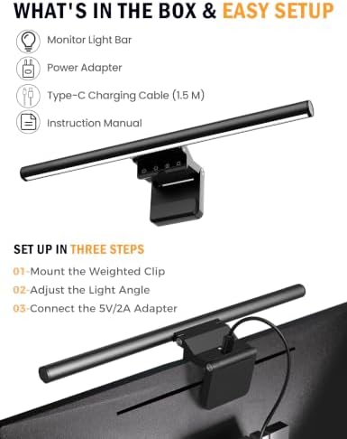 Monitor Light Bar 15.8", No-Glare Asymmetric Desk Screen Lamp - Image 6