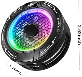 Magnetic Phone Cooler, Low Noise USB Cooling Fan with Smart Temp Control, RGB Light, Magnetic Ring & Clip Compatible, Cellphone Radiator for iPhone Magnetic Series/Android/Tablet/iPad - Image 2