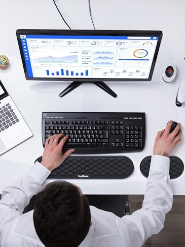 Ergonomic Wrist Rest, Full-Size Keyboard & Mouse Wrist Support Pad, Black | Slow Rebound, Soft Memory Foam, Computer Keyboard & Mouse Palm Rest, Pain Relief, Comfort for Office, Gaming, Study, Typing - Image 5