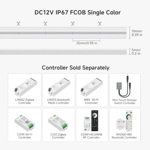 BTF-LIGHTING UL Listed IP67 Waterproof COB LED Strip Natural White 4000K - Image 4