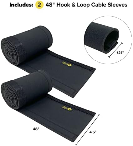 Hook and Loop Cable Sleeve by Wrap-It Storage - 48" x 4.5" (2-Pack) Black - Image 3