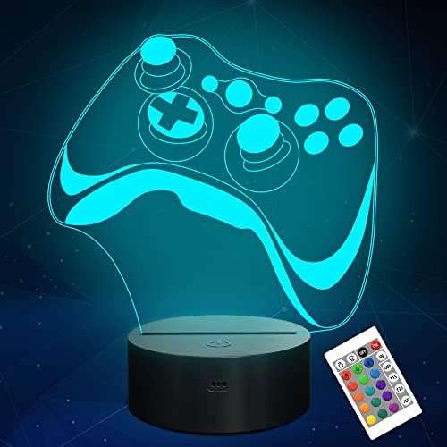 Attivolife Gamepad 3D Lamp, Hologram Illusion Controller Night Light for Kid, 16 Colors Changing & Remote Dimmer Control, Cool Boy Girl Video Gaming Room Accessories as Xmas Birthday Gift for Teen by Attivolife