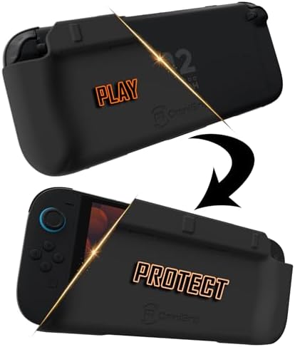 OmniGrip 3-in-1 Nintendo Switch 2 Grip Case & Reversible Switch Cover, Ergonomic Handheld Grip – 4-Game Card Storage, Secure Joy-Con Lock, Low-Profile Shell, Scratch & Dust Console Protection – Black by Omnigrip
