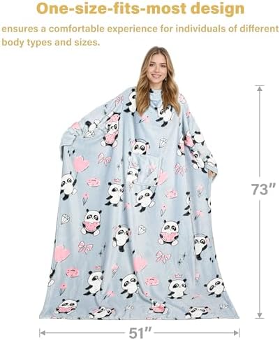 Catalonia Wearable Blanket with Sleeves for Women & Men, Fleece Wrap Throw - Image 5