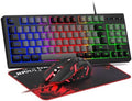 BlueFinger RGB 87 Keys Gaming Keyboard and Backlit Mouse Combo, USB Wired Rainbow Keyboard, Gaming Keyboard Set for Laptop PC Computer Game and Work(Black & Gray) by BlueFinger