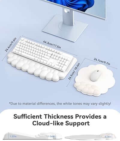 Wrist Rest for Keyboard and Mouse for Desktop, Keyboard Riser and Mouse Pad | PU Leather, Cloud Shaped, Ergonomic Angle Adjustable Arm Rest, Soft Wrist Support, Waterproof - Image 2