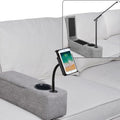 Multifunctional Sofa Armrest, Couch Armrest with Cup Holder, Removable Sofa Caddy with Storage,Equipped with LED Reading Light&Wireless Charge Stand, Grey by beyondSMART