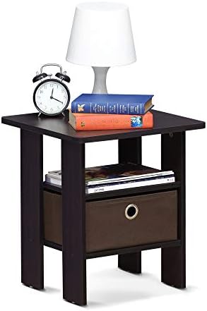 Furinno ANDREY Square Side Table, End Table, Night Stand, Dark Walnut - Image 6