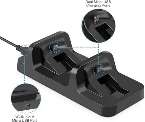 Dual Controller Charger Charging Station Dock for PS4 PlayStation 4 DualShock Controllers (PS4/PS4 Pro/PS4 Slim) - Image 4