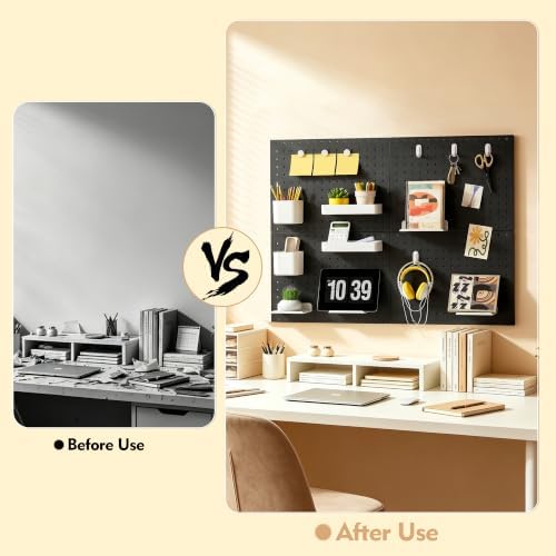 Metal Pegboard Organizer 4 Pack 15.7'' x 11.8'' Black Wall Control Pegboard Peg Board Panels for Garage Gaming Room Home Entryway Kitchen (No Accessories) - Image 5