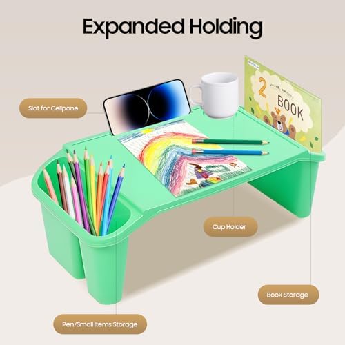 6 Pcs Kids Lap Desk with Side Pocket, Multipurpose Activity Dining Table, Portable Lap Desk for Work, Study, Gaming, Arts, Crafts, Foldable Table for Kids Students Work Study School Classroom - Image 5