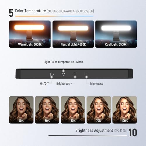 NEEWER Basics 6W Monitor Light Bar with Stand/Remote/Touch Control, L10 - Image 4